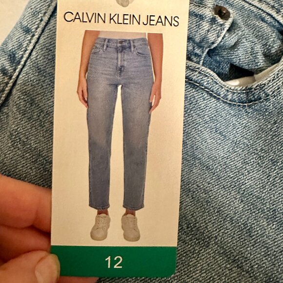 New Calvin Klein Jeans Women's Size 12 Light Blue High Rise Straight Leg Coastal